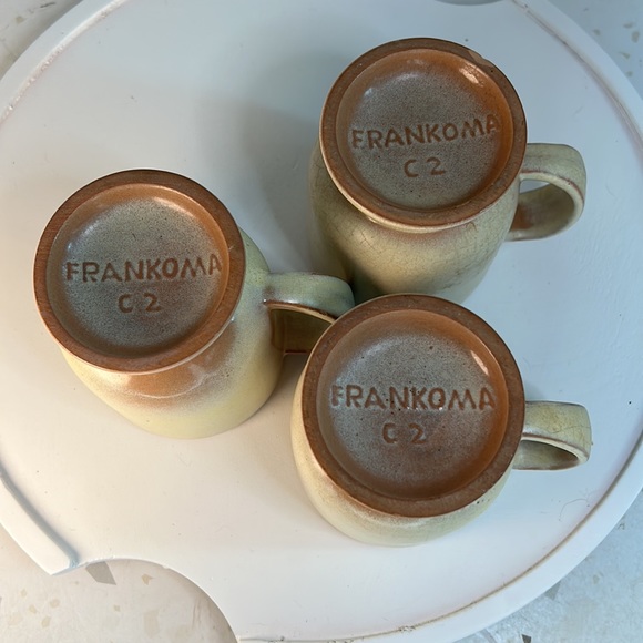 Frankoma Pottery Footed Cream Mug C2 Set of Three - Picture 9 of 11
